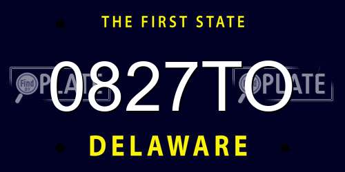 0827TO Delaware License Plate