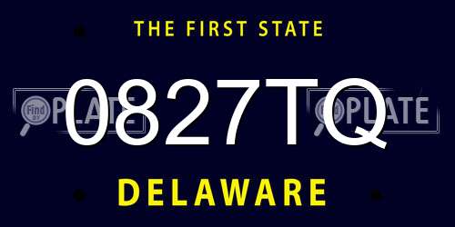 0827TQ Delaware License Plate