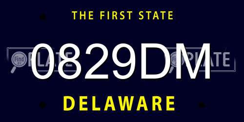 0829DM Delaware License Plate