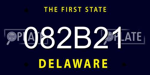 082B21 Delaware License Plate