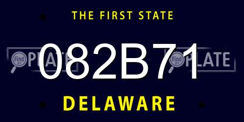 082B71 Delaware License Plate