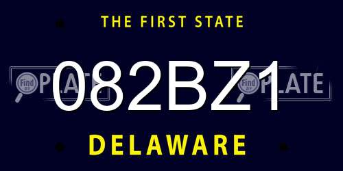082BZ1 Delaware License Plate