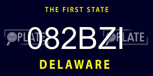 082BZI Delaware License Plate