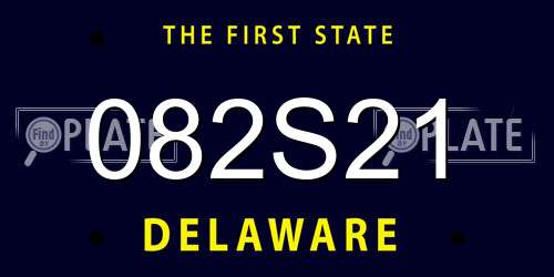 082S21 Delaware License Plate