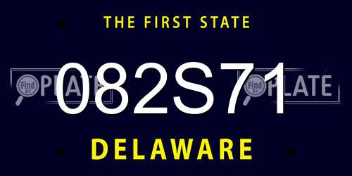 082S71 Delaware License Plate