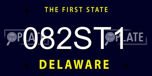 082ST1 Delaware License Plate