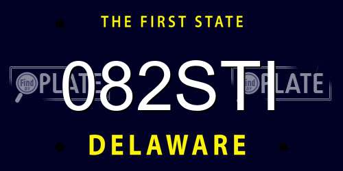 082STI Delaware License Plate