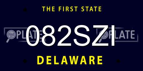 082SZI Delaware License Plate