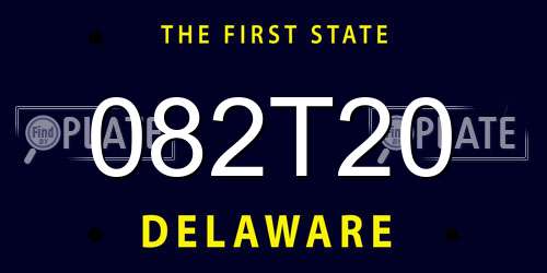 082T20 Delaware License Plate