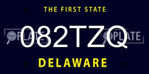 082TZQ Delaware License Plate