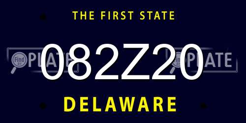 082Z20 Delaware License Plate