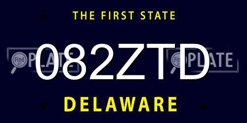 082ZTD Delaware License Plate