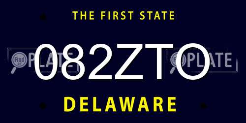 082ZTO Delaware License Plate