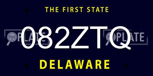 082ZTQ Delaware License Plate