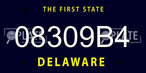 08309B4 Delaware License Plate