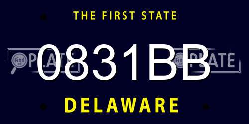 0831BB Delaware License Plate
