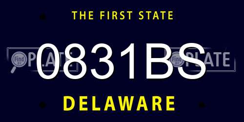 0831BS Delaware License Plate