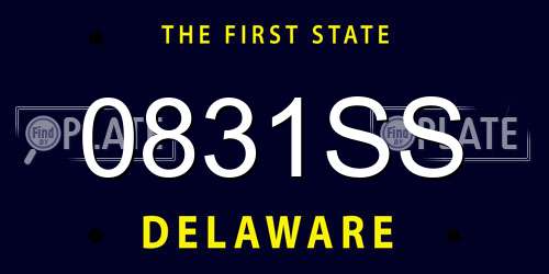 0831SS Delaware License Plate