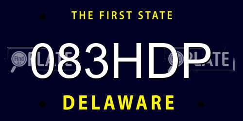 083HDP Delaware License Plate