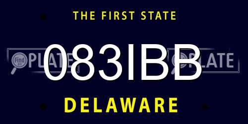 083IBB Delaware License Plate