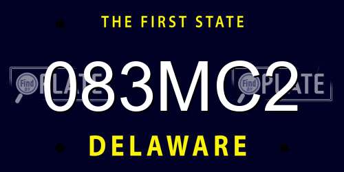 083MC2 Delaware License Plate