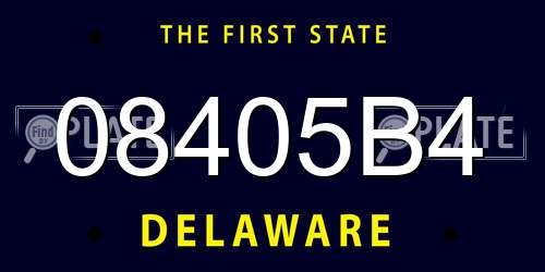 08405B4 Delaware License Plate