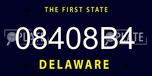 08408B4 Delaware License Plate