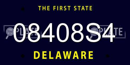 08408S4 Delaware License Plate