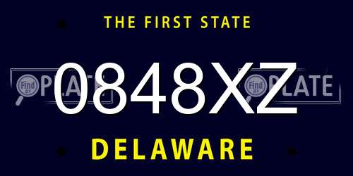 0848XZ Delaware License Plate