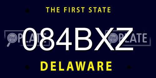 084BXZ Delaware License Plate