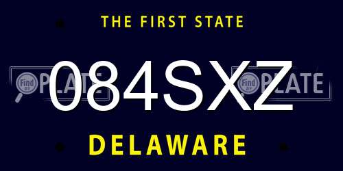 084SXZ Delaware License Plate
