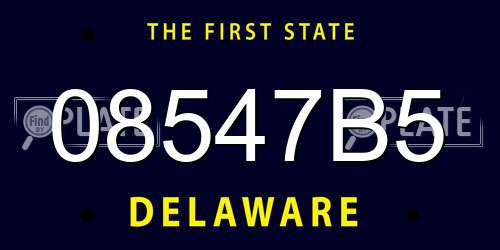08547B5 Delaware License Plate