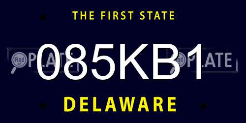 085KB1 Delaware License Plate