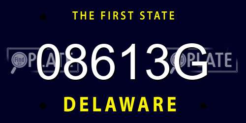 08613G Delaware License Plate