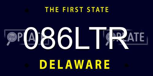 086LTR Delaware License Plate