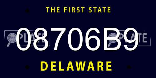 08706B9 Delaware License Plate