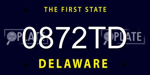 0872TD Delaware License Plate