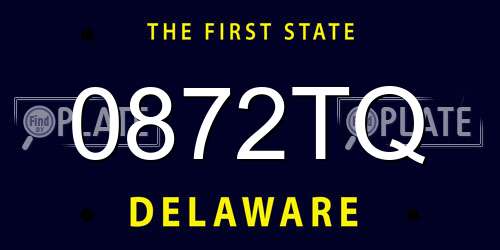 0872TQ Delaware License Plate