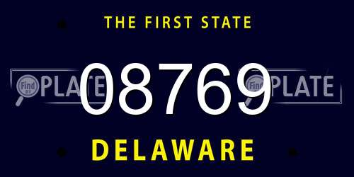 08769 Delaware License Plate