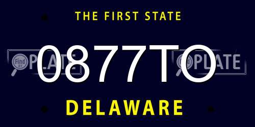 0877TO Delaware License Plate
