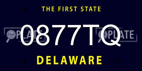 0877TQ Delaware License Plate