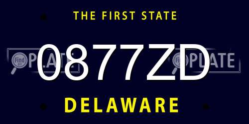 0877ZD Delaware License Plate