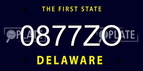 0877ZO Delaware License Plate