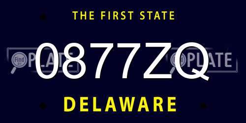 0877ZQ Delaware License Plate
