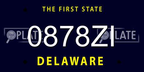 0878ZI Delaware License Plate