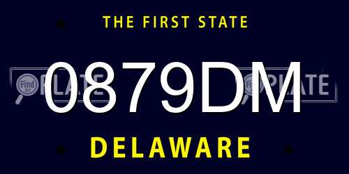 0879DM Delaware License Plate