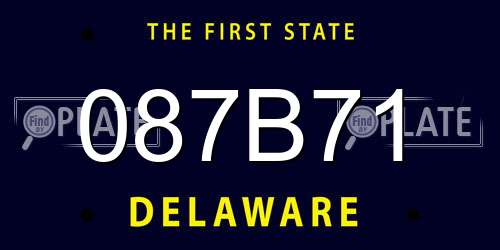 087B71 Delaware License Plate