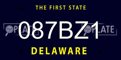 087BZ1 Delaware License Plate