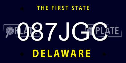 087JGC Delaware License Plate