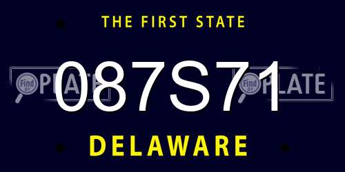 087S71 Delaware License Plate